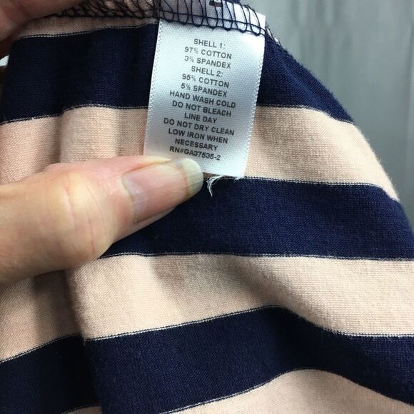 Monteau striped tank side inserts tan navy Small - Picture 7 of 7